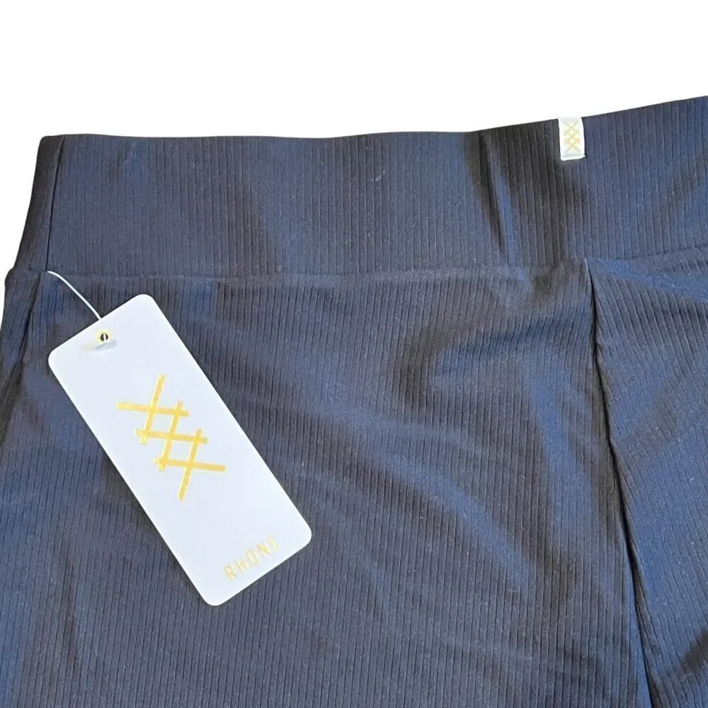 NWT Rhone Womens Ripple Wide Leg Black Sweatpants Lounge Pants Size XL